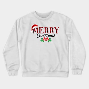 Red Buffalo Plaid Merry Christmas Design Crewneck Sweatshirt